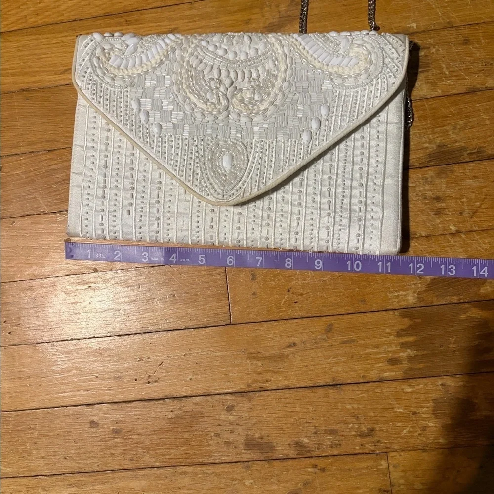 Lulus beaded crossbody clutch purse boho wedding bridal bride bachelorette - Picture 6 of 7